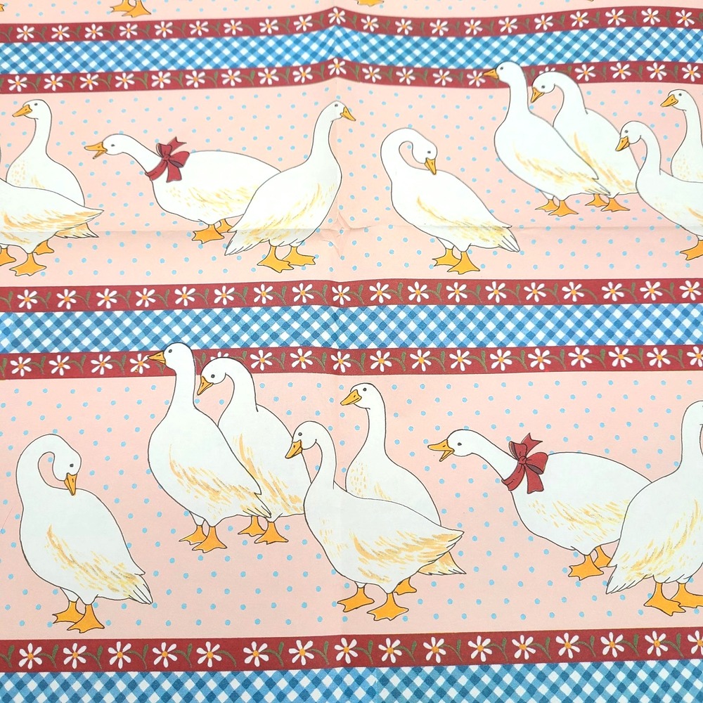 Vintage Farmhouse Ribbon Geese Wrapping Paper Gift Wrap 18.5" x 25.5" 1 Sheet